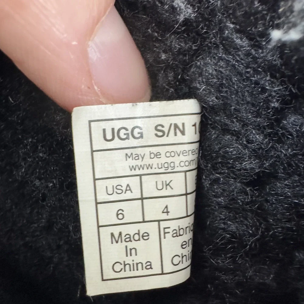 Womens Ugg Classic Short II Black Suede Shearling Lined Comfort Boots Size 6‎ M